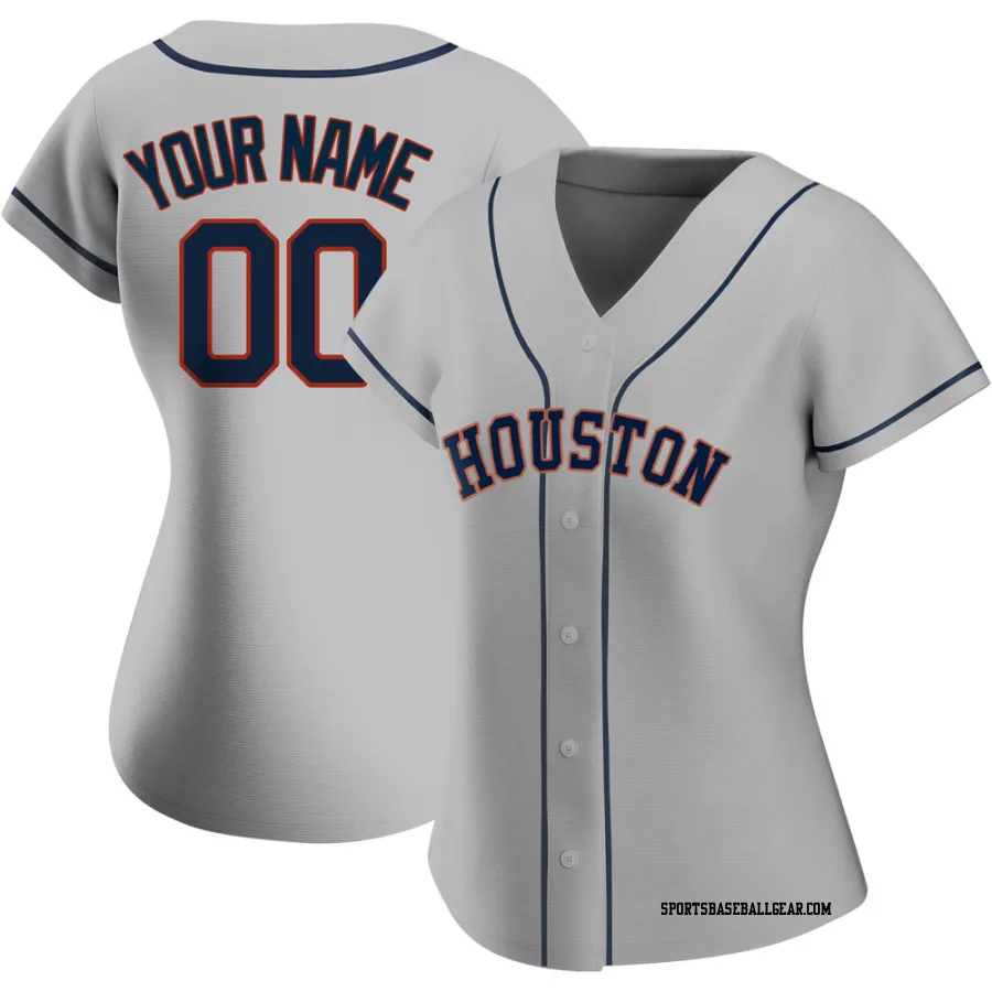 Custom Women's Houston Astros Gray Authentic Road 2020 Jersey