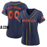 Custom Women's Houston Astros Navy Authentic 2022 City Connect Jersey