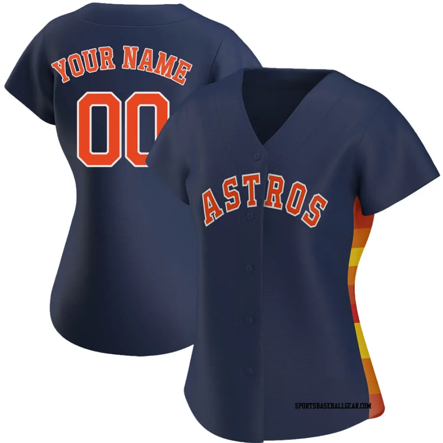 Custom Women's Houston Astros Navy Replica Alternate Jersey