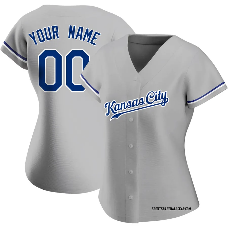 Custom Women's Kansas City Royals Gray Authentic Road Jersey