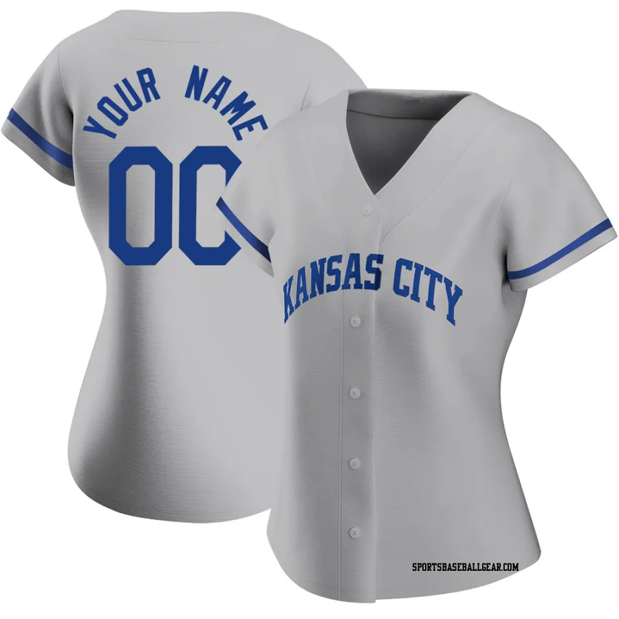 Custom Women's Kansas City Royals Gray Replica 2022 Road Jersey