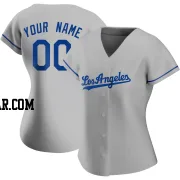 Custom Women's Los Angeles Dodgers Gray Authentic Road Jersey