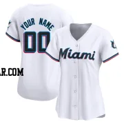 Custom Women's Miami Marlins White Limited Home Jersey