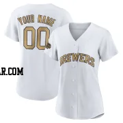 Custom Women's Milwaukee Brewers White Game Authentic 2022 All-Star Jersey