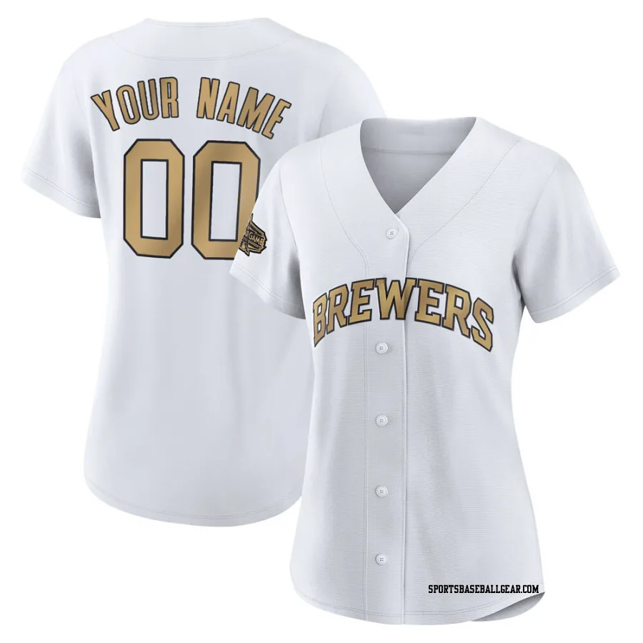 Custom Women's Milwaukee Brewers White Game Replica 2022 All-Star Jersey