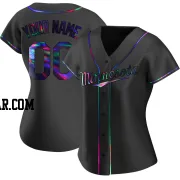 Custom Women's Minnesota Twins Black Holographic Replica Alternate Jersey