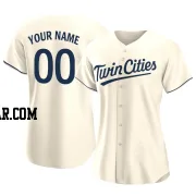 Custom Women's Minnesota Twins Cream Authentic Alternate Jersey