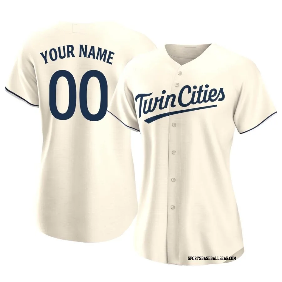 Custom Women's Minnesota Twins Cream Authentic Alternate Jersey