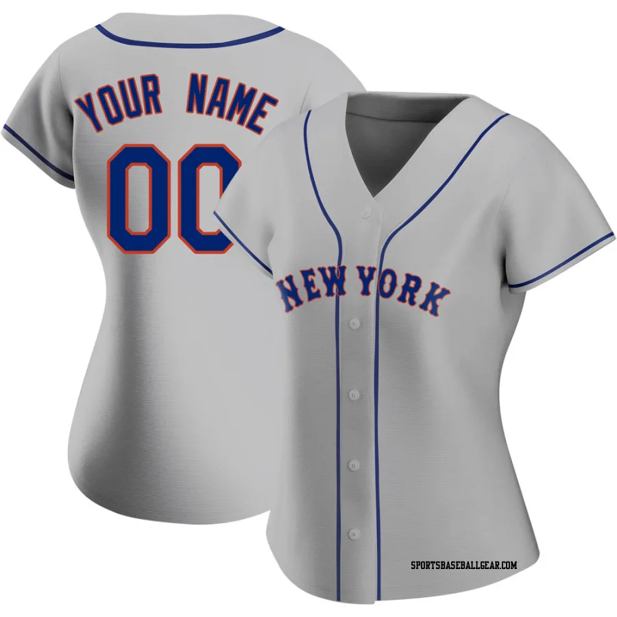 Custom Women's New York Mets Gray Authentic Road Jersey