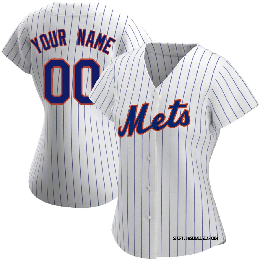 Custom Women's New York Mets White Authentic Home Jersey