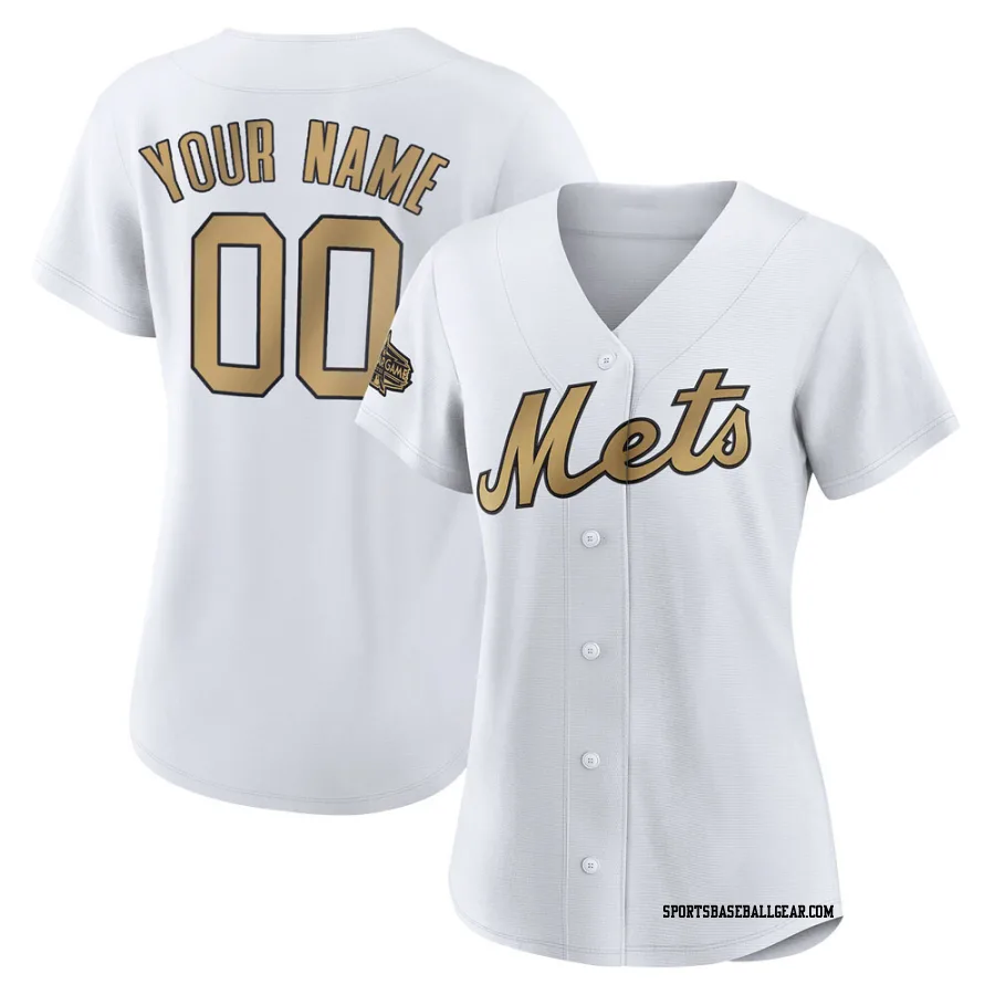 Custom Women's New York Mets White Game Authentic 2022 All-Star Jersey