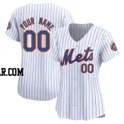 Custom Women's New York Mets White Limited Home Jersey