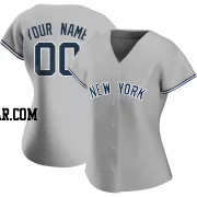 Custom Women's New York Yankees Gray Replica Road Name Jersey