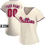 Custom Women's Philadelphia Phillies Cream Authentic Alternate Jersey