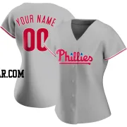 Custom Women's Philadelphia Phillies Gray Authentic Road Jersey