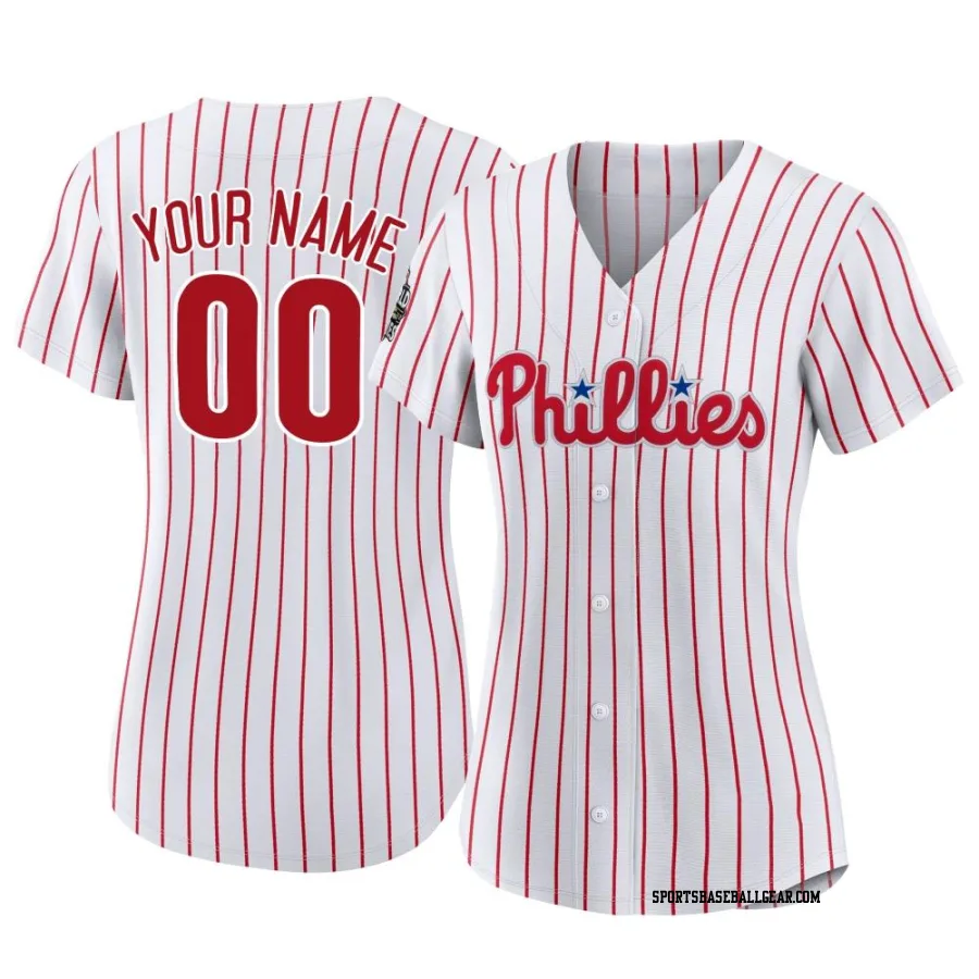 Custom Women's Philadelphia Phillies White Authentic 2022 World Series Home Jersey