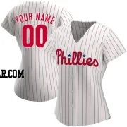 Custom Women's Philadelphia Phillies White Replica Home Jersey