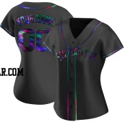 Custom Women's San Francisco Giants Black Holographic Replica Alternate Jersey