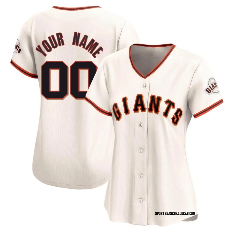 Custom Women's San Francisco Giants Cream Limited Home Jersey