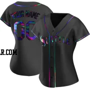 Custom Women's Seattle Mariners Black Holographic Replica Alternate Jersey