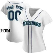 Custom Women's Seattle Mariners White Authentic Home Jersey