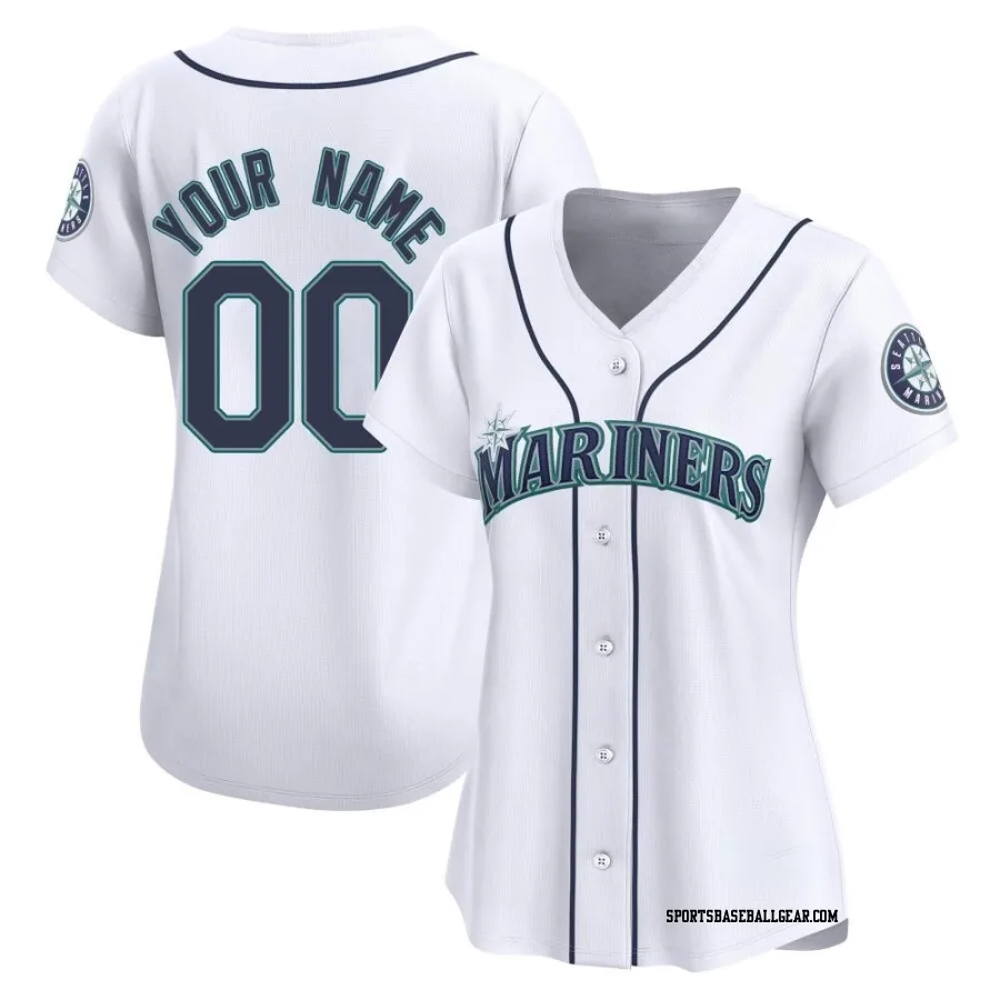 Custom Women's Seattle Mariners White Limited Home Jersey