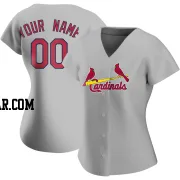 Custom Women's St. Louis Cardinals Gray Authentic Road Jersey