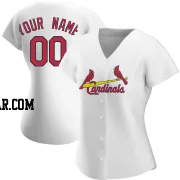 Custom Women's St. Louis Cardinals White Authentic Home Jersey