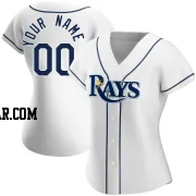 Custom Women's Tampa Bay Rays White Replica Home Jersey