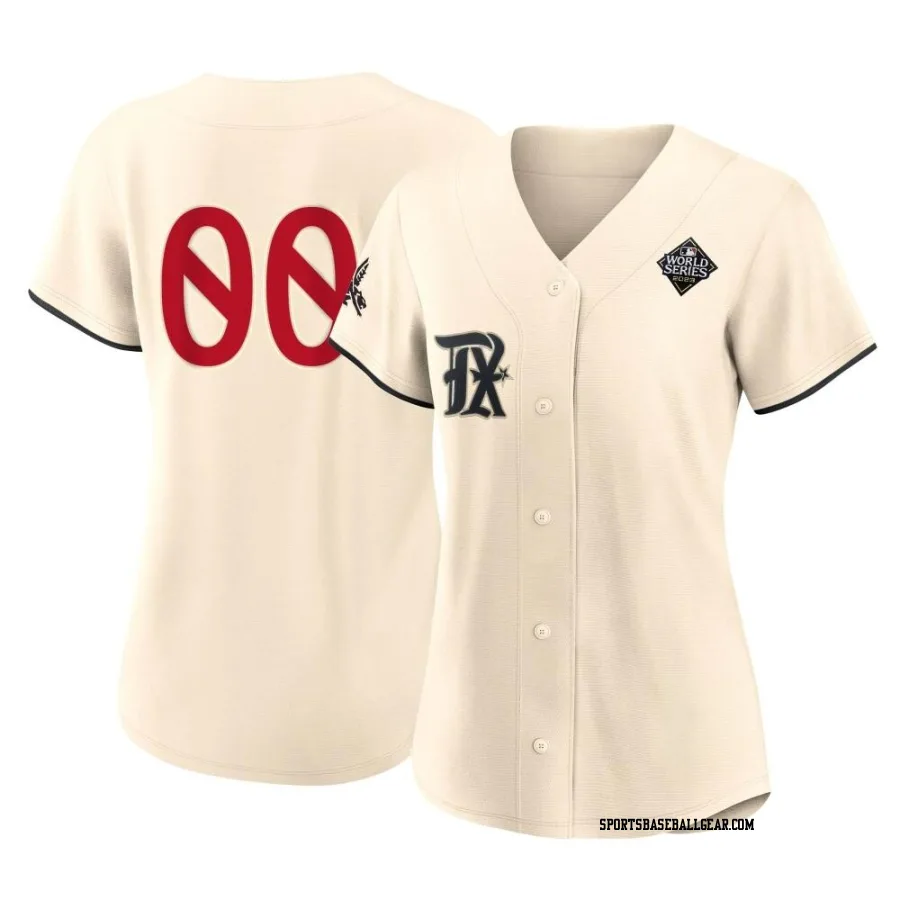 Custom Women's Texas Rangers Cream Authentic 2023 City Connect 2023 World Series Jersey