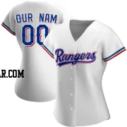 Custom Women's Texas Rangers White Authentic Home Jersey