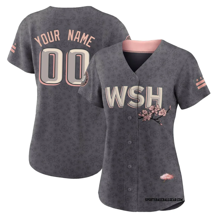 Custom Women's Washington Nationals Gray Authentic 2022 City Connect Jersey