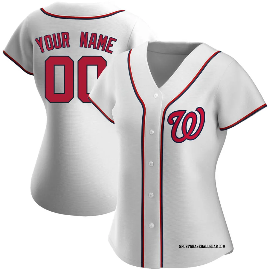 Custom Women's Washington Nationals White Authentic Home Jersey