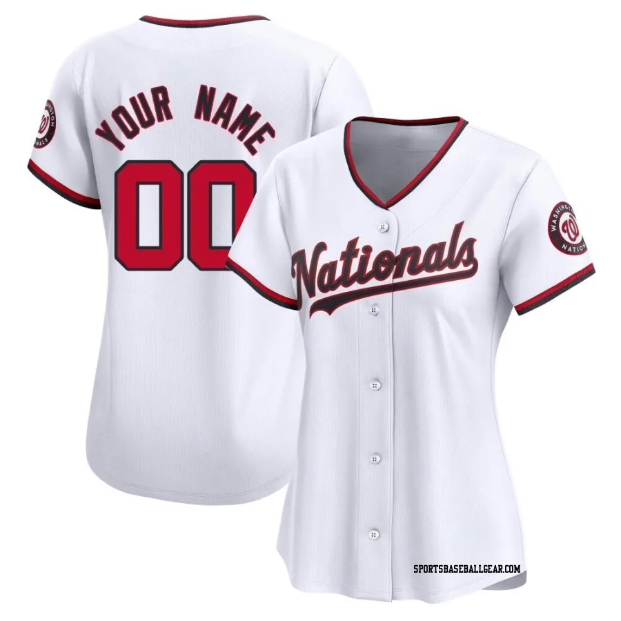 Custom Women's Washington Nationals White Limited Home Jersey