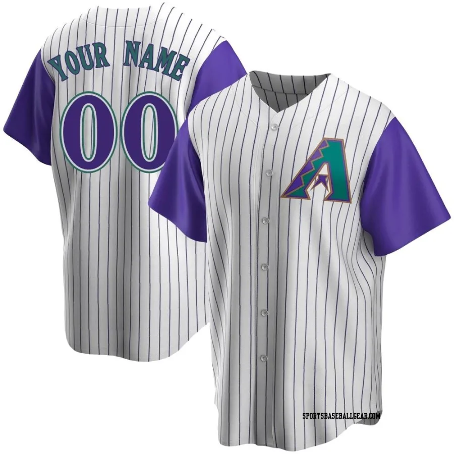 Custom Youth Arizona Diamondbacks Cream/Purple Replica Alternate Cooperstown Collection Jersey