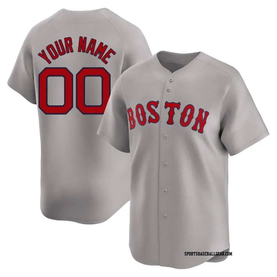 Custom Youth Boston Red Sox Gray Limited Away Jersey