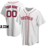 Custom Youth Boston Red Sox White Replica Alternate Jersey