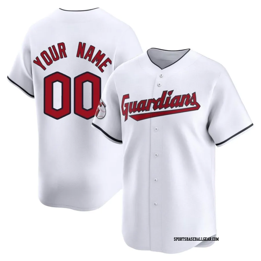 Custom Youth Cleveland Guardians White Limited Home Jersey