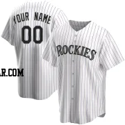 Custom Youth Colorado Rockies White Replica Home Jersey