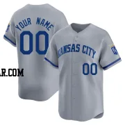 Custom Youth Kansas City Royals Gray Limited Away Jersey