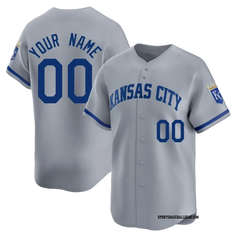 Custom Youth Kansas City Royals Gray Limited Away Jersey