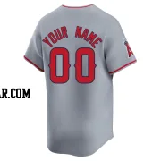 Custom Youth Los Angeles Angels Gray Limited Away Jersey