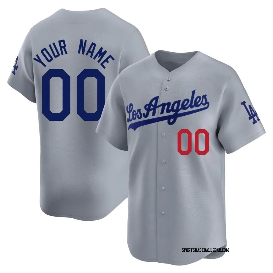 Custom Youth Los Angeles Dodgers Gray Limited Away Jersey