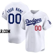 Custom Youth Los Angeles Dodgers White Limited Home Jersey