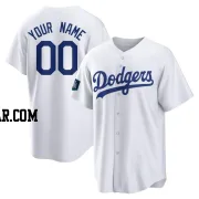 Custom Youth Los Angeles Dodgers White Replica 2024 World Tour Seoul Series Home Jersey