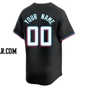 Custom Youth Miami Marlins Black Limited Alternate Jersey