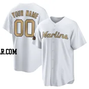 Custom Youth Miami Marlins White Game Replica 2022 All-Star Jersey