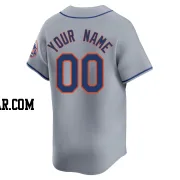 Custom Youth New York Mets Gray Limited Away Jersey