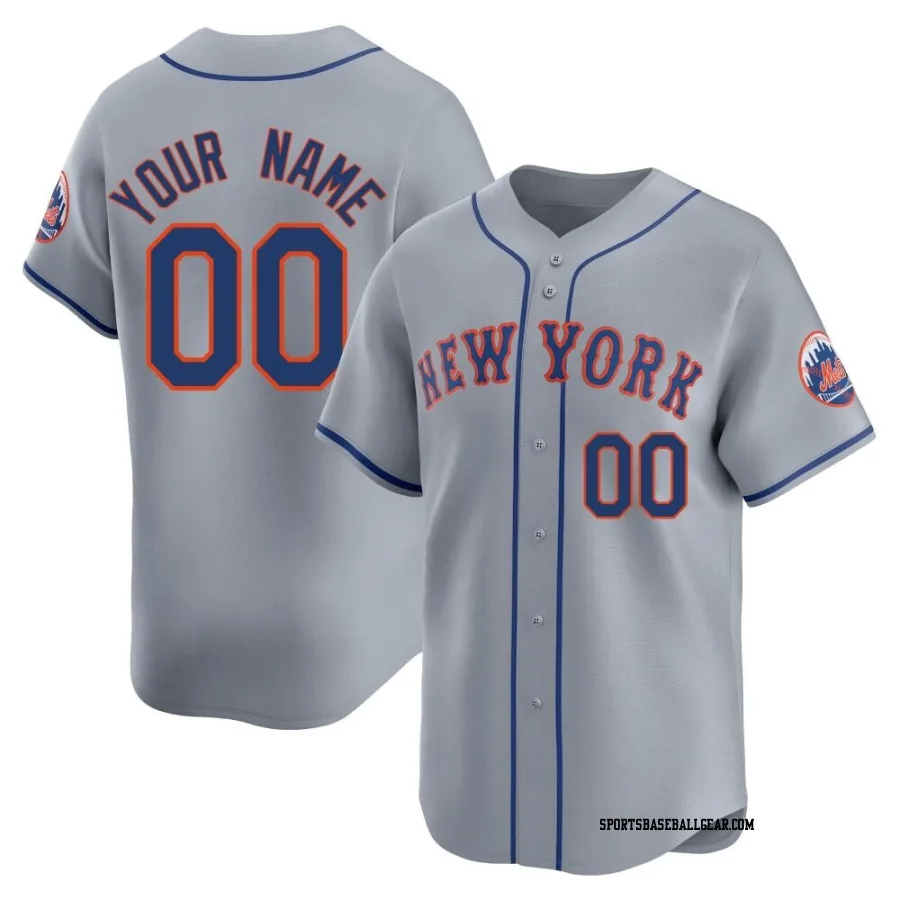 Custom Youth New York Mets Gray Limited Away Jersey