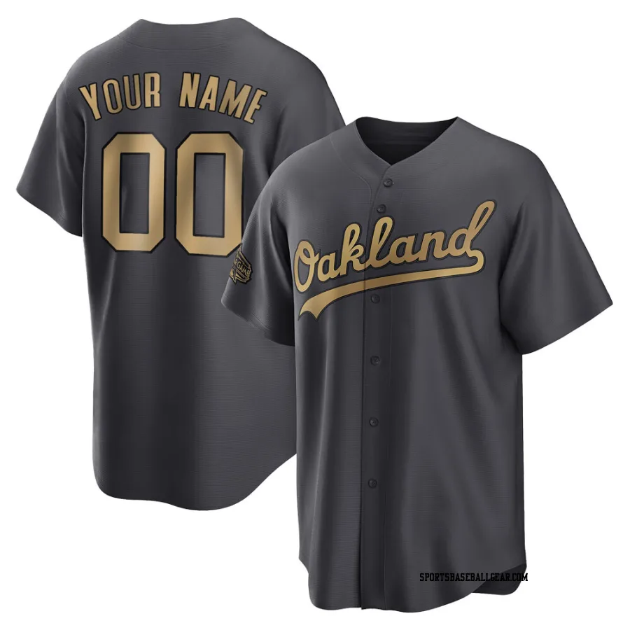 Custom Youth Oakland Athletics Charcoal Game Replica 2022 All-Star Jersey